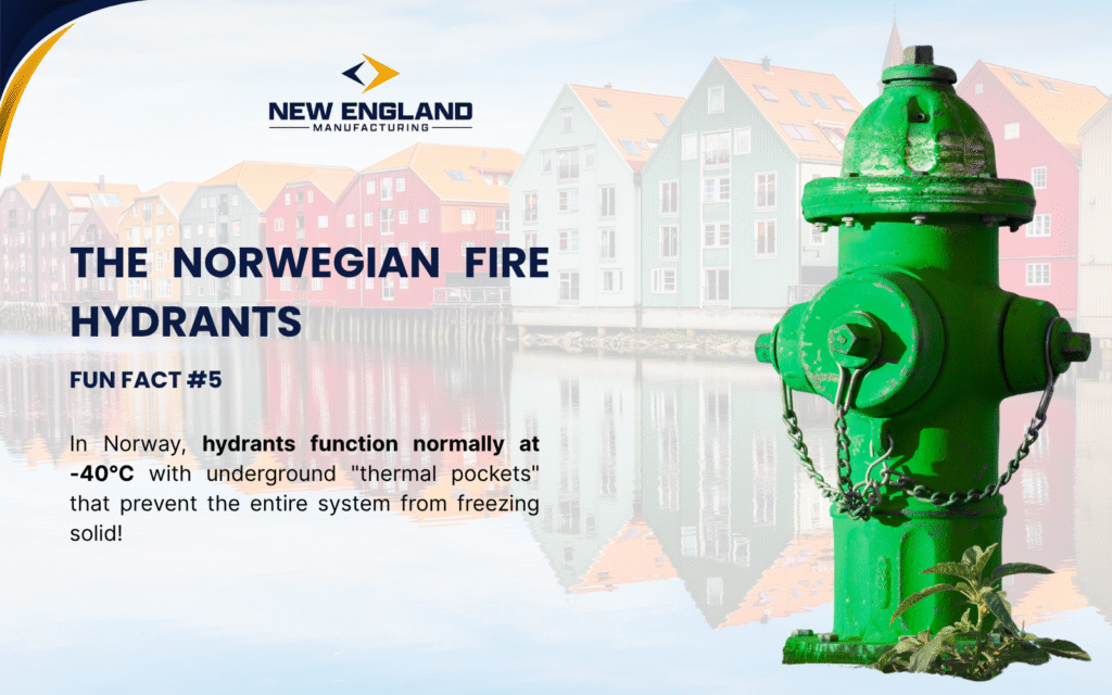 Green European fire hydrant with Norwegian thermal protection for minus 40C operation
