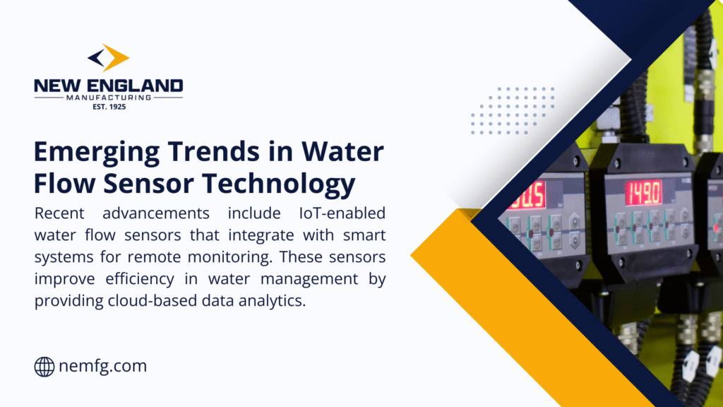 Image of IoT-enabled water flow sensors with digital displays, showcasing their role in improving water management efficiency with cloud-based analytics.